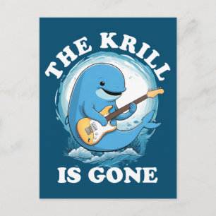 Der Krill ist verschwunden - Funny Whale spielt Gi Postkarte