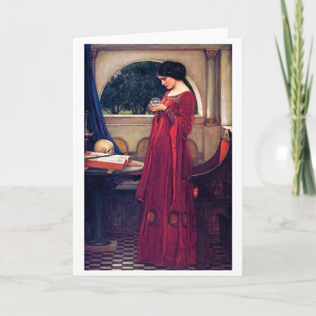 Der Kristallball, John William Waterhouse Karte (Vorderseite)