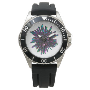 Der Kristallbereich-metallisches blaues Lila *~* Armbanduhr