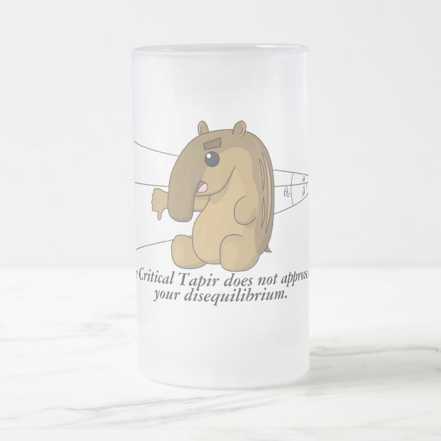 Der kritische Tapir genehmigt nicht Mattglas Bierglas (Mittel)