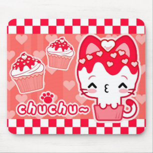 Der Kuchen-Miezekatze Mousepad des Valentinsgruße