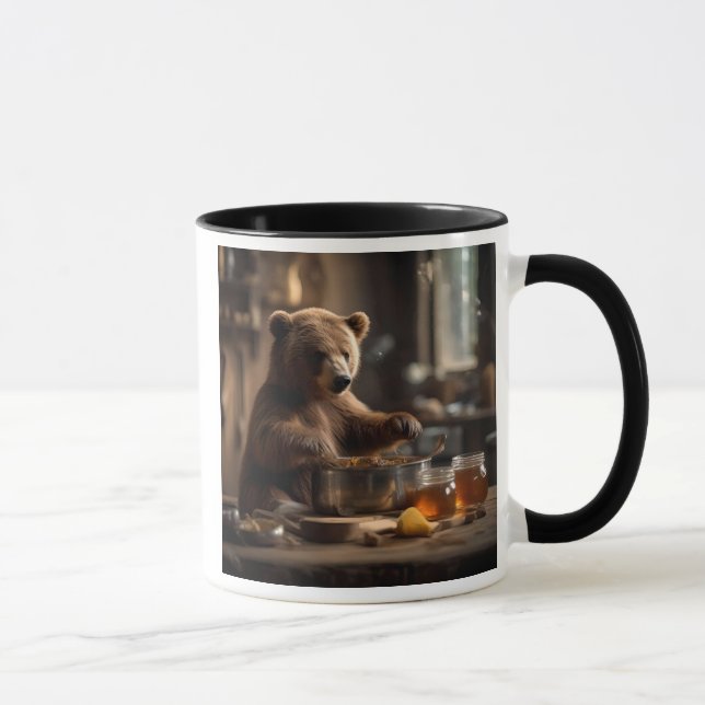Der Küchenbär in seinen Topf. Tasse (Rechts)