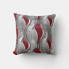 Der kühne, metallische 3D-rote graue Textur-Look Kissen