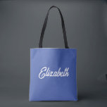 Der Kunde fügt die Vorlage für den Namen als Mittl<br><div class="desc">Ersetzen Sie den Text Ihres Skriptnamens hier Elegante moderne Minimalistische Design Typografie Template Medium Blue Shopping Shoulder Tote Bag.</div>