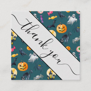 Der Kunde von Halloween-Monstern dankt Ihnen Quadratische Visitenkarte