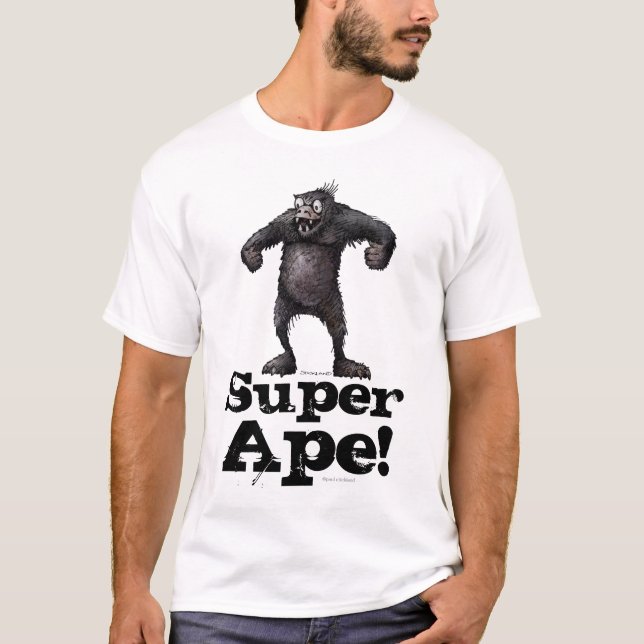 Der kundenspezifische Affe der Superaffen-lustigen T-Shirt (Vorderseite)