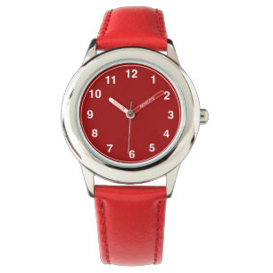 Der kundenspezifische Edelstahl-rote Band-Uhr des Armbanduhr