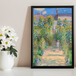 Der Kunstgarten von Claude Monet in Vétheuil Poster<br><div class="desc">Der Artist's Garden von Vétheuil ist ein Gemälde von Claude Monet mit einem kleinen Kind, das auf einem sonnendurchfluteten Weg steht, der durch das Zentrum eines Gartens führt, der von mächtigen gelben und verbrannten Orangenblumen dominiert wird. Hinter dem Kind stehen eine Frau und ein weiteres Kind auf den Stufen. Die...</div>