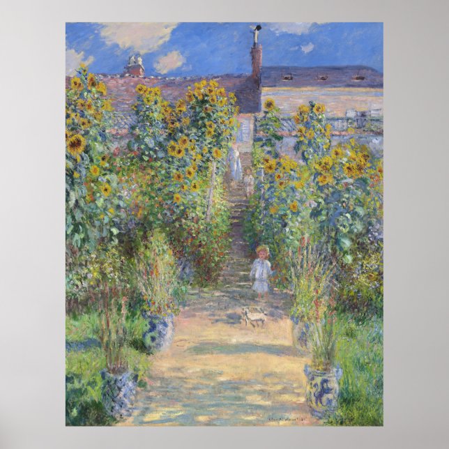 Der Kunstgarten von Vétheuil, Monet Poster (Vorne)