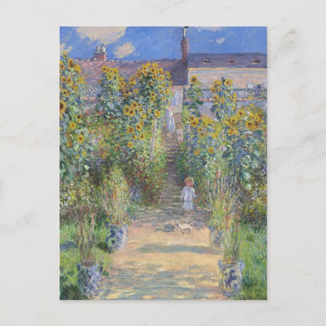 Der Kunstgarten von Vétheuil, Monet Postkarte (Vorderseite)