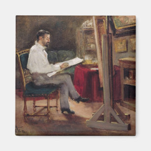 Der Künstler Morot in seinem Studio, c.1874 Magnet