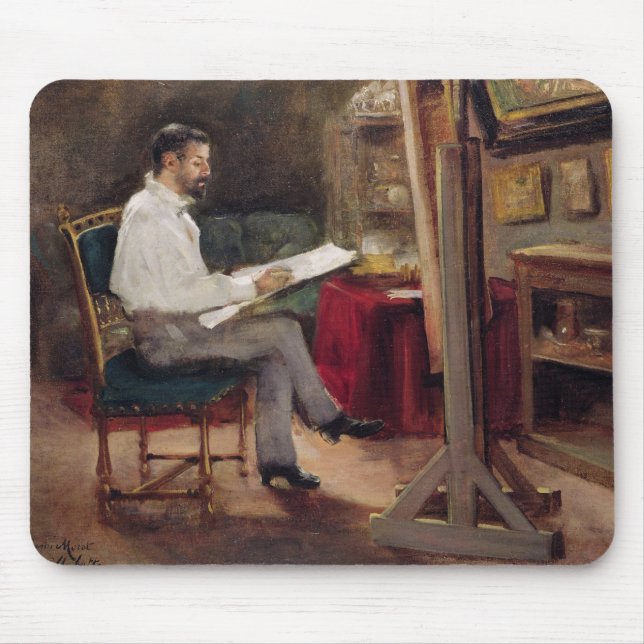 Der Künstler Morot in seinem Studio, c.1874 Mousepad (Vorne)