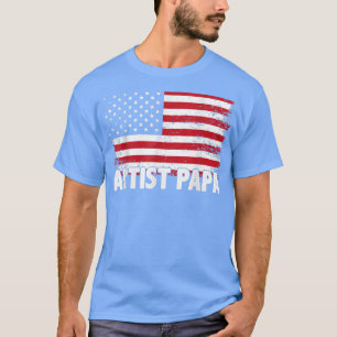 Der Künstler Papa American Flag Vatertag T-Shirt