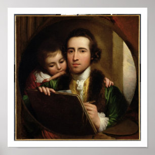 Der Künstler und sein Sohn RAPHAEL, c.1773 (Öl Poster