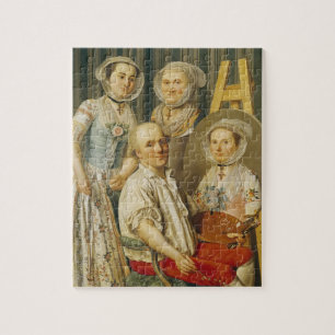 Der Künstler und seine Familie (Öl auf Leinwand) Puzzle
