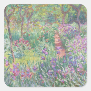 Der Künstlergarten in Giverny (1900) Claude Monet Quadratischer Aufkleber