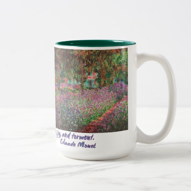 Der Künstlergarten in Giverny von Claude Monet Zweifarbige Tasse (Rechts)