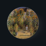 Der Künstlergarten in Vetheuil von Claude Monet Button<br><div class="desc">Der Artist's Garden at Vetheuil (1880) von Claude Monet ist ein Vintager Impressionismus feine Kunst Blumenmalerei. Ein junges Mädchen wird während der Sommersaison von großen, blühenden Blume mit gelben Sonnenblumen begleitet. Ein Kind ist auf einem Weg im Pariser Garten von Monet in Vetheuil stehend. Über den Künstler: Claude Monet (1840-1926)...</div>