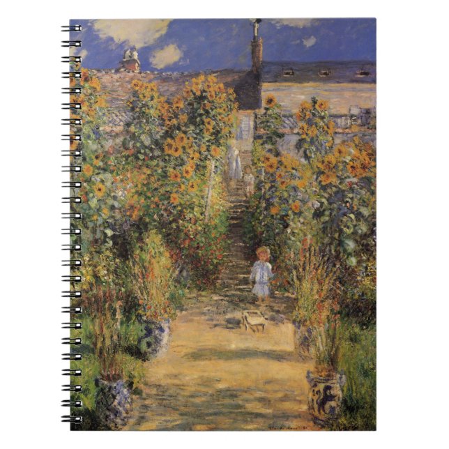 Der Künstlergarten in Vetheuil von Claude Monet Notizblock (Vorderseite)