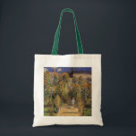 Der Künstlergarten in Vetheuil von Claude Monet Tragetasche<br><div class="desc">Der Artist's Garden at Vetheuil (1880) von Claude Monet ist ein Vintager Impressionismus feine Kunst Blumenmalerei. Ein junges Mädchen wird während der Sommersaison von großen, blühenden Blume mit gelben Sonnenblumen begleitet. Ein Kind ist auf einem Weg im Pariser Garten von Monet in Vetheuil stehend. Über den Künstler:Claude Monet (1840-1926) war...</div>