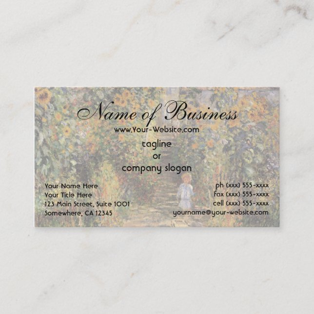 Der Künstlergarten in Vetheuil von Claude Monet Visitenkarte (Vorderseite)