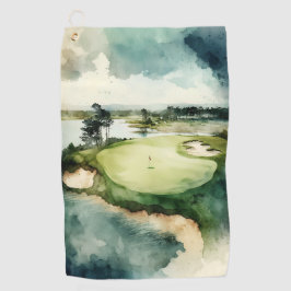 Der künstlerische Aquarellplatz Golfhandtuch