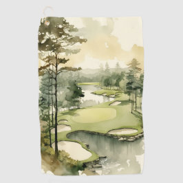Der künstlerische Aquarellplatz Golfhandtuch
