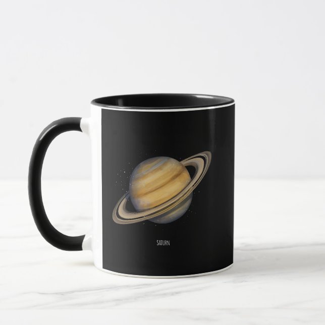 Der künstlerische Saturn mit lebhaften Rings Tasse (Links)