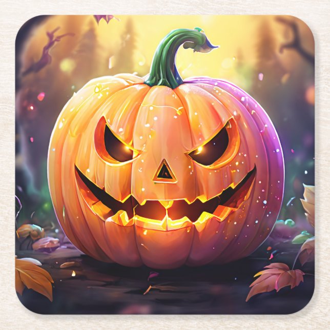 Der Kürbis, die Teller Rechteckiger Pappuntersetzer (Vorderseite)