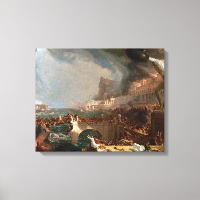 Der Kurs des Empire: Zerstörung durch Thomas Cole Leinwanddruck (Vorderseite)