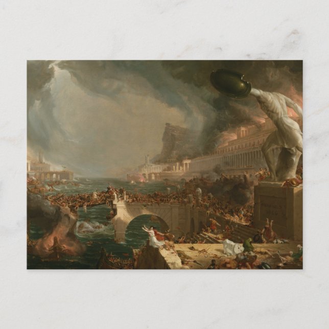 Der Kurs des Empire - Zerstörung durch Thomas Cole Postkarte (Vorderseite)