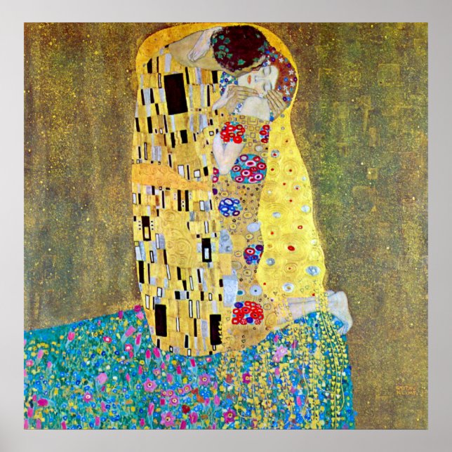Der Kuss 2 von Gustav Klimt Poster (Vorne)