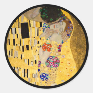 Der Kuss auf texturiertem Hintergrund Runder Aufkleber