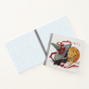 Der Kuss der Hexe: ein Kürbislaterne an Halloween Notizbuch