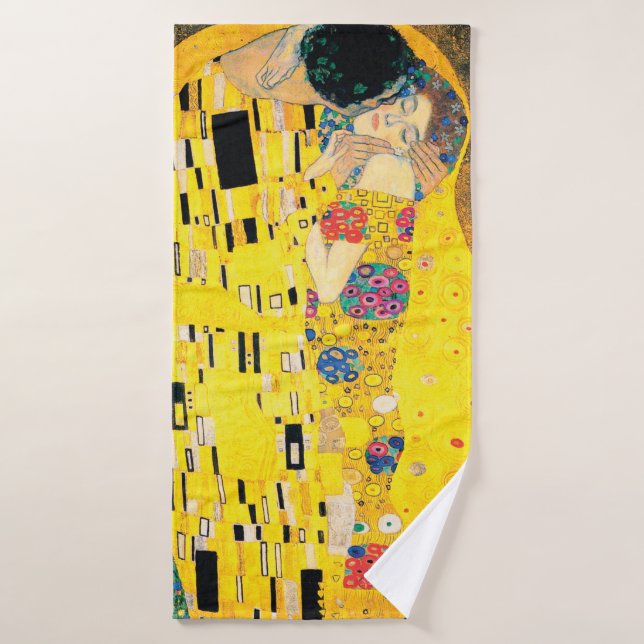 Der Kuss durch Gustav Klimt Badehandtuch (Badehandtuch)
