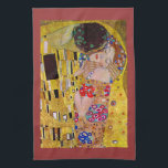 Der Kuss durch Gustav Klimt Handtuch<br><div class="desc">Diese Malerei, die den Kuss betitelt wird, wird vom berühmten Künstler, Gustav Klimt gemacht. Über Gustav Klimt Gustav Klimt war ein österreichischer Symbolistmaler und der vorstehendsten Mitglieder der Wien-Sezessionsbewegung. Er wurde einer der Gründungsmitglieder und des Präsidenten der Dackel Sezession im Jahre 1897 und des periodischen das Ver der Gruppe Sacrum....</div>