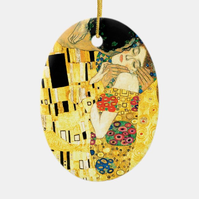 Der Kuss durch Kunst Nouveau Gustav Klimt Keramik Ornament (Vorne)