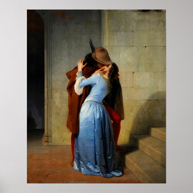 Der Kuss Francesco Hayez Poster (Vorne)