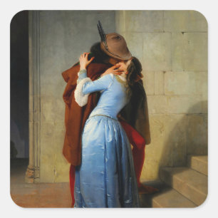Der Kuss Francesco Hayez Quadratischer Aufkleber