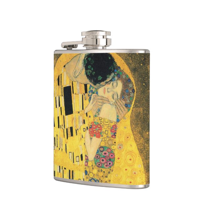 Der Kuss - Gustav Klimt Flachmann (Links)