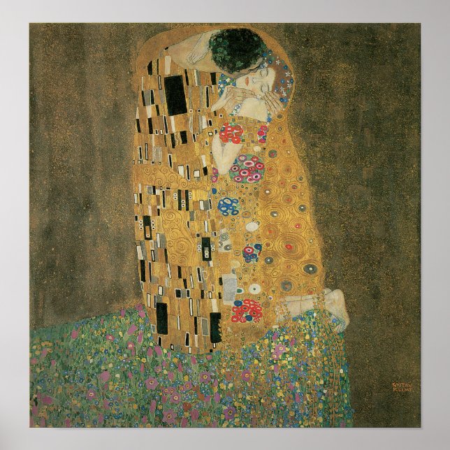 Der Kuss, Gustav Klimt Poster (Vorne)
