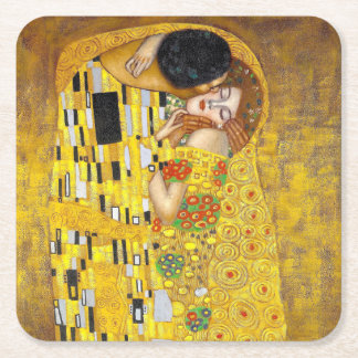 Der Kuss - Gustav Klimt Rechteckiger Pappuntersetzer