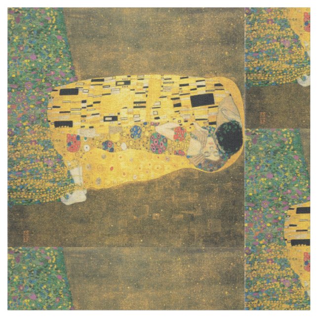 Der Kuss - Gustav Klimt Stoff (Nahaufnahme)