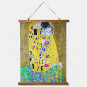 Der Kuss, Gustav Klimt Wandteppich Mit Holzrahmen