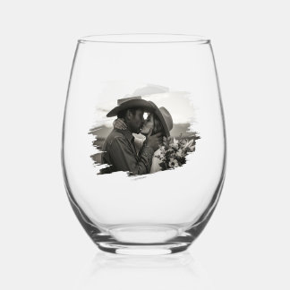 Der Kuss, Hochzeit / Jahrestag Stielloses Weinglas Ohne Stiel