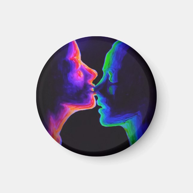 Der Kuss im ultravioletten Licht Magnet (Vorne)