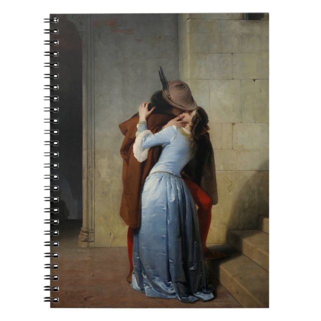 Der Kuss in Blue Satin Francesco Hayez 1859 Notizblock (Vorderseite)
