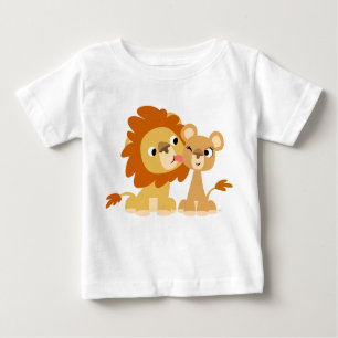 Der Kuss: Niedlicher Cartoon Lion Couple Baby T -  Baby T-shirt