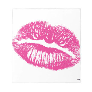 Der Kuss, rosa Lippen Notizblock
