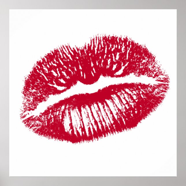 Der Kuss, Rote Lippen Poster (Vorne)